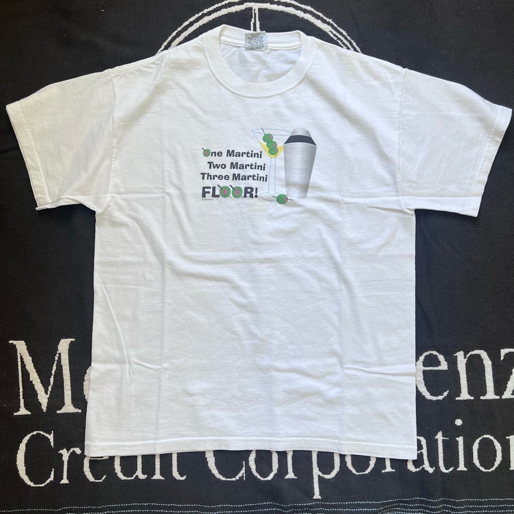 Vintage Y2k 2003 One Martini Two Martini Three Martini Floor T-Shirt